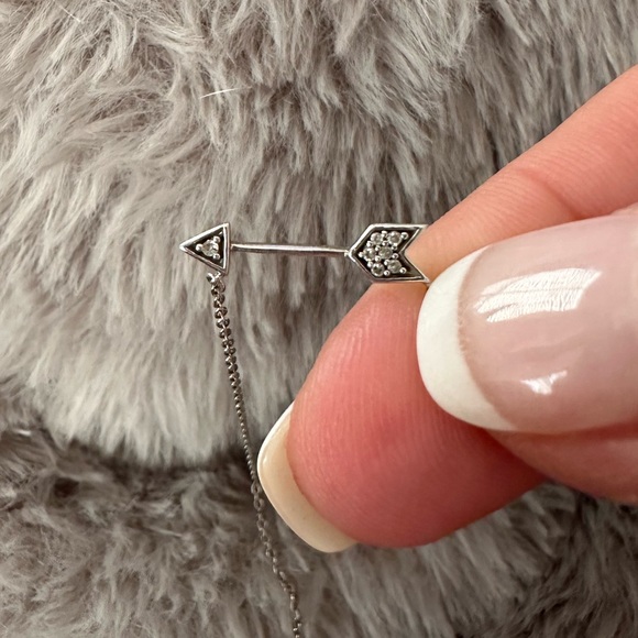 Adina Reyter Diamond Pave’ Tiny Arrow Necklace - Picture 2 of 6